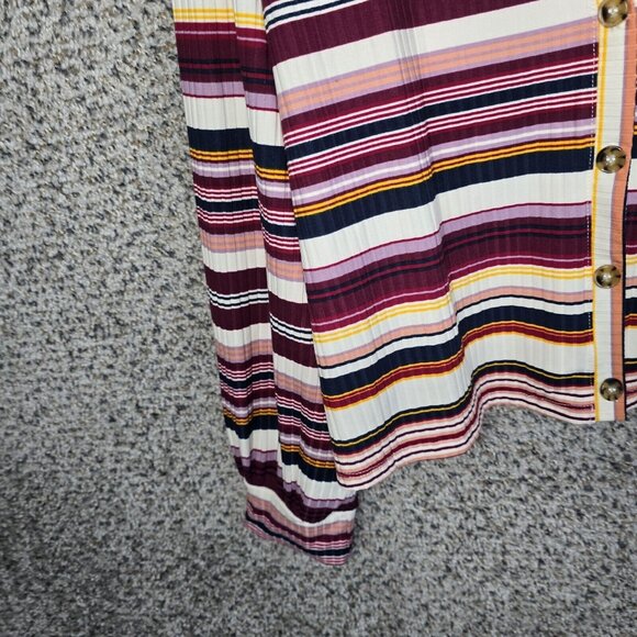 Lane Bryant Cardigan Womens‎ Plus 22/24 Purple Striped Button Up Lightweight - Picture 3 of 7